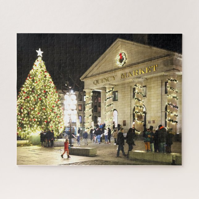Quincy Market Holiday Lights, Boston Jigsaw Puzzle (Horizontal)