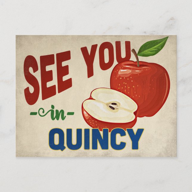 Quincy Massachusetts Apple - Vintage Travel Postcard (Front)