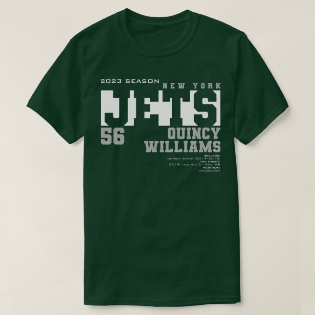Quincy Williams Jets 2023 T-Shirt (Design Front)
