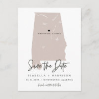QUINN- Alabama Map Save the Date (Moveable Heart!)