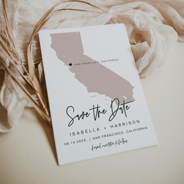 QUINN | Blush California Map Photo Save the Date Invitation (Creator Uploaded)
