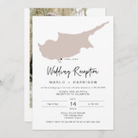 QUINN Blush Cyprus Map Wedding Reception Invitatio