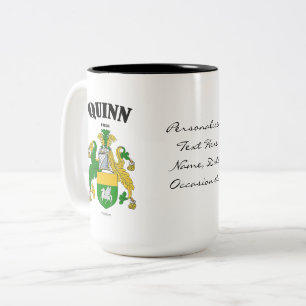 Quinn Family Crest, Translation & Meaning Two-Tone Coffee Mug