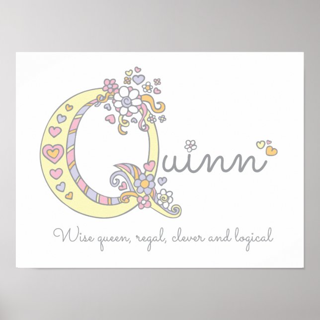 Quinn monogram art girls name and meaning poster (Front)