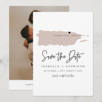 QUINN Puerto Rico Blush Pink Map Save the Date