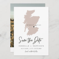 QUINN SCOTLAND Blush Pink Map Photo Save the Date