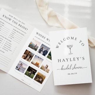 Quinn Script Bridal Shower Game and Menu Booklet