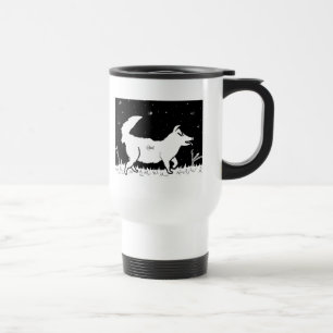 Quinn wears a lightening bug travel mug