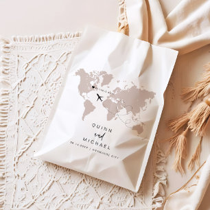 QUINN World Map Travel Destination Save the Date Favour Bags
