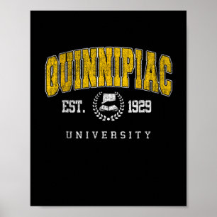 Quinnipiac Arch Vintage College Athletic Sports De Poster