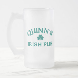 Quinn's Irish Pub   Frosted Glass Beer Mug