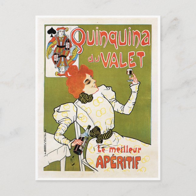 Quinquina Du Valet Le Meilleur Aperitif Drink Ad Postcard (Front)