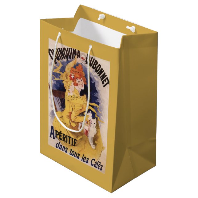 Quinquina Dubonnet Aperitif Promotional Poster Medium Gift Bag (Front Angled)