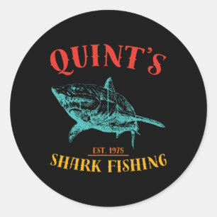 Quint’s Shark Est. 1975 Fishing Funny Retro Fishin Classic Round Sticker