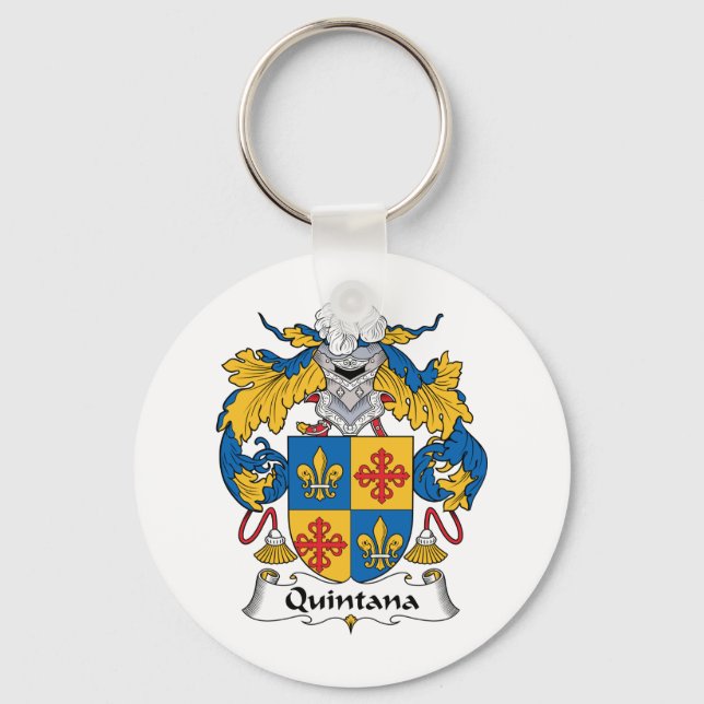 Quintana Family Crest Key Ring (Front)