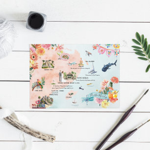 Quintana Roo   Destination Wedding Itinerary Map Invitation