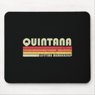 Quintana Surname Funny Retro Vintage 90s Birthday Mouse Mat