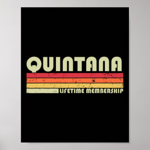 Quintana Surname Funny Retro Vintage 90s Birthday Poster