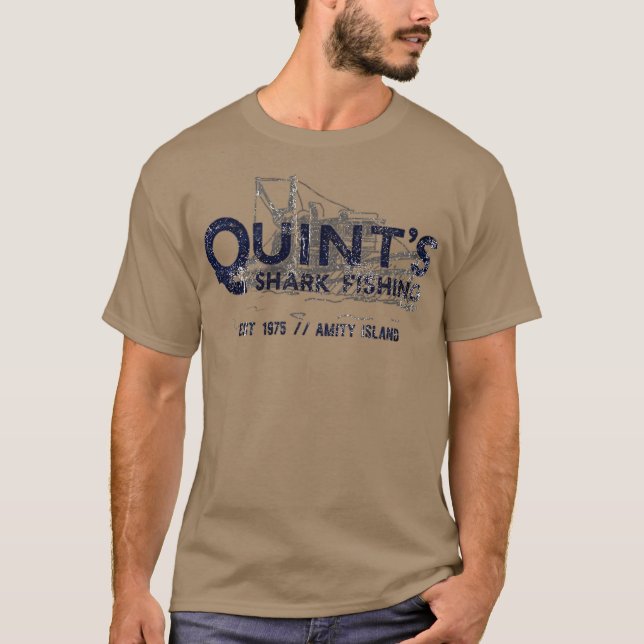 Quint's Shark Fishing Funny T-Shirt (Front)