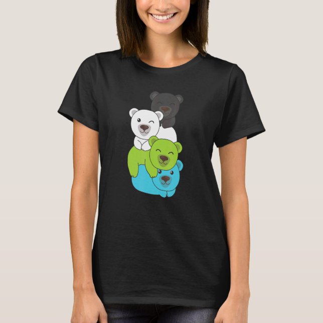 Quiosexual Flag Pile Pride Lgbtq Bear Cute Quiosex T-Shirt (Front)