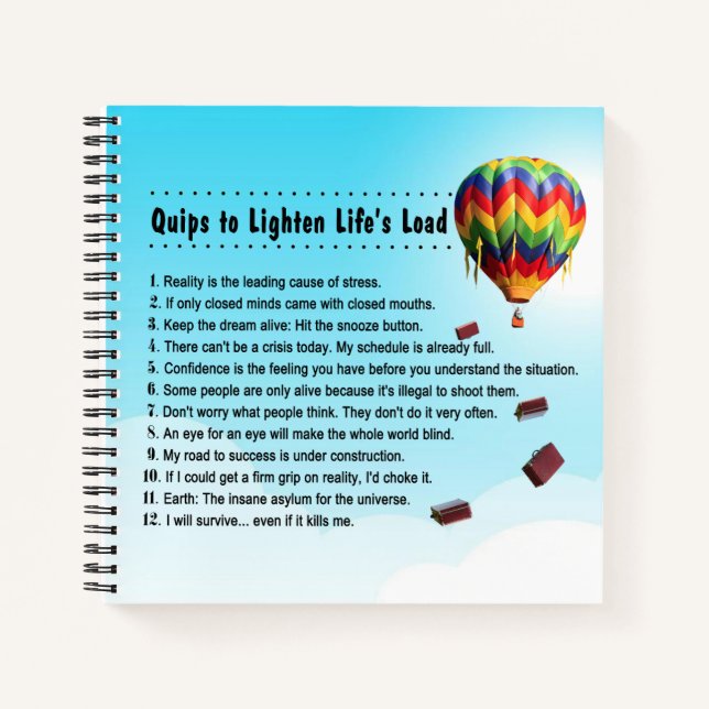 Quips to Lighten Life's Load Notebook (Front)