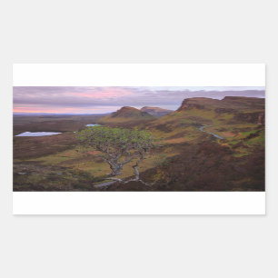 Quiraing sunrise landscape on Skye Rectangular Sticker