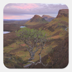 Quiraing sunrise landscape on Skye Square Sticker
