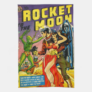QUIRKY 1950's SCI FI PULP DESIGN Tea Towel