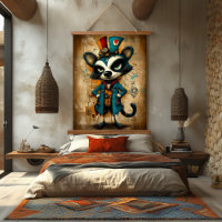 Quirky Abstract Racoon Character Art