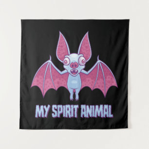 Quirky Albino Bat Spirit Animal Tapestry