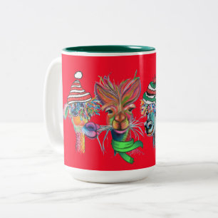 quirky alpacas holiday mug