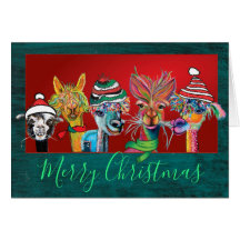 Quirky Alpacas Merry Christmas card 20-1