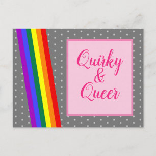 Quirky and Queer LGBT Rainbow Colours Postcard
