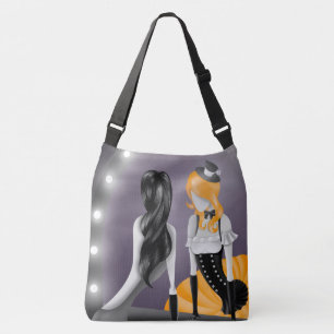 Quirky Ballerina and dancer artwork yellow Crossbody Bag