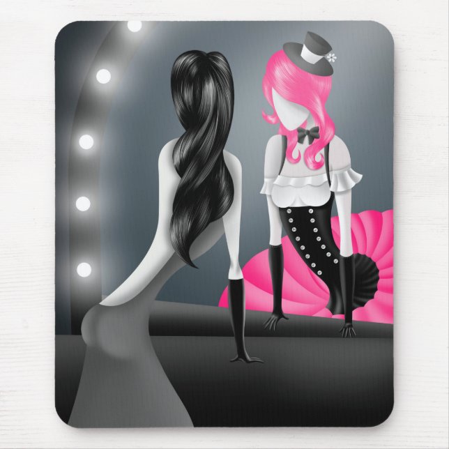 Quirky Ballerina & Dancer refection Mouse Mat (Front)