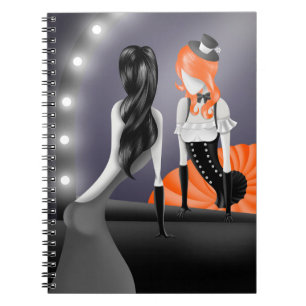 Quirky Ballerina & Dancer refection orange hair Notebook