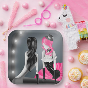 Quirky Ballerina & Dancer refection  Paper Plate