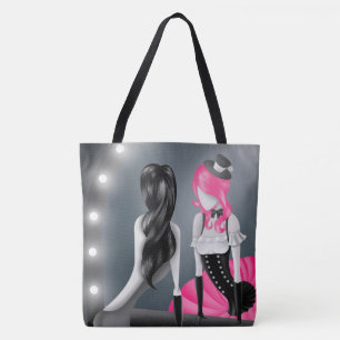 Quirky Ballerina & Dancer refection Pink Tote Bag