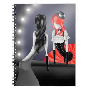 Quirky Ballerina & Dancer refection Red Notebook