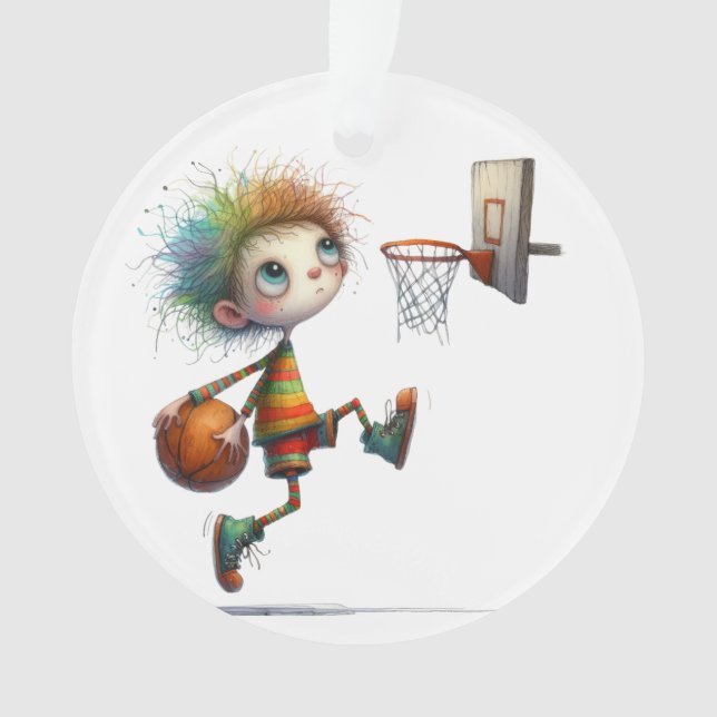 Quirky Basketball . Team . Friends . Family Ornament (Front)