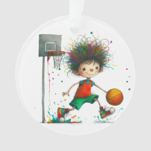 Quirky Basketball . Team . Friends . Family Ornament