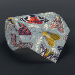 Quirky beautiful doodle moths insects tie<br><div class="desc">Lovely retro pattern with moths: black veined yellow moth and other tiger moths.</div>