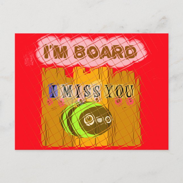 Quirky Bee Art Print Postcard (Front)