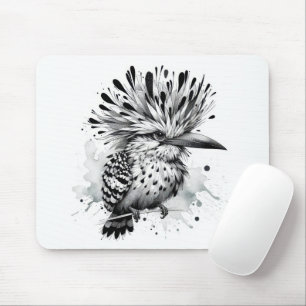 Quirky Bird Ink Sketch Mouse Mat