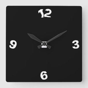 Quirky Black and White> Wall Clock