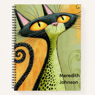 Quirky Black Cat Custome Notebook for Cat Lovers