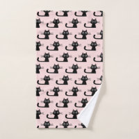 Quirky Black Kitty Cat | Fun Patterned
