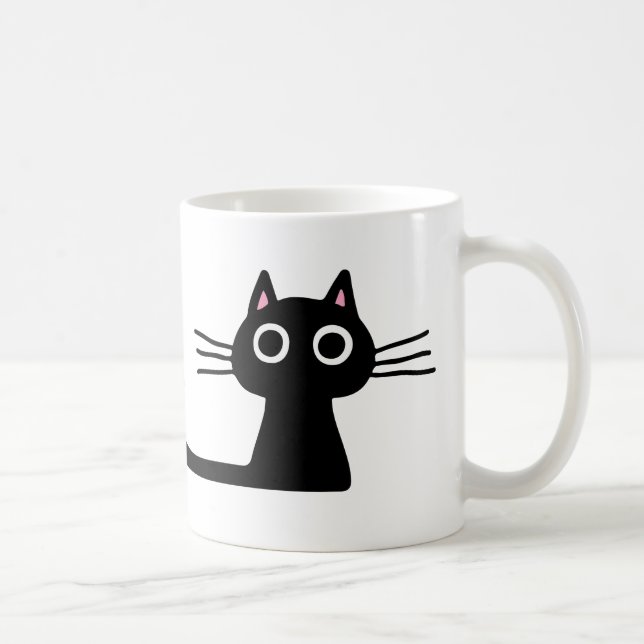 Quirky Black Kitty Cat | Purrfect Cat Lover's Coffee Mug (Right)