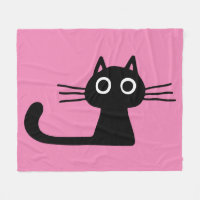 Quirky Black Kitty Cat Purrfect Pink