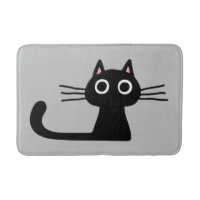 Quirky Black Kitty Cat with Long Whiskers